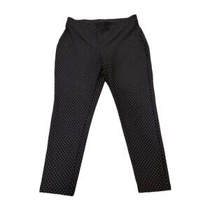 Chicos Womens Black White Polka Dot Casual Pants Stretch Chicco Sz 1 Size 8 Crop